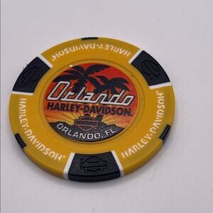 Harley-Davidson Yellow and Black Orlando Poker Chip